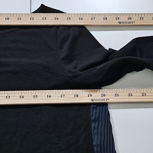 Bailey 44 Top Womens M Black Navy Pleated Layered LS Lagenlook Whimsigoth Fairy - Picture 5 of 16